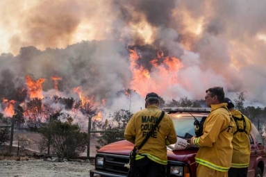Evacuations lifted for fire burning near Benett
