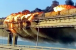 Crimea bridge fire accident, Vladimir Putin, huge explosion on crimea bridge that connects russia, Crimea bridge