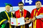 Ram Charan Doctorate news, Ram Charan Doctorate news, ram charan felicitated with doctorate in chennai, Project k