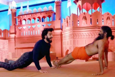 Baba Ramdev and Ranveer Singh hot Yoga Dance